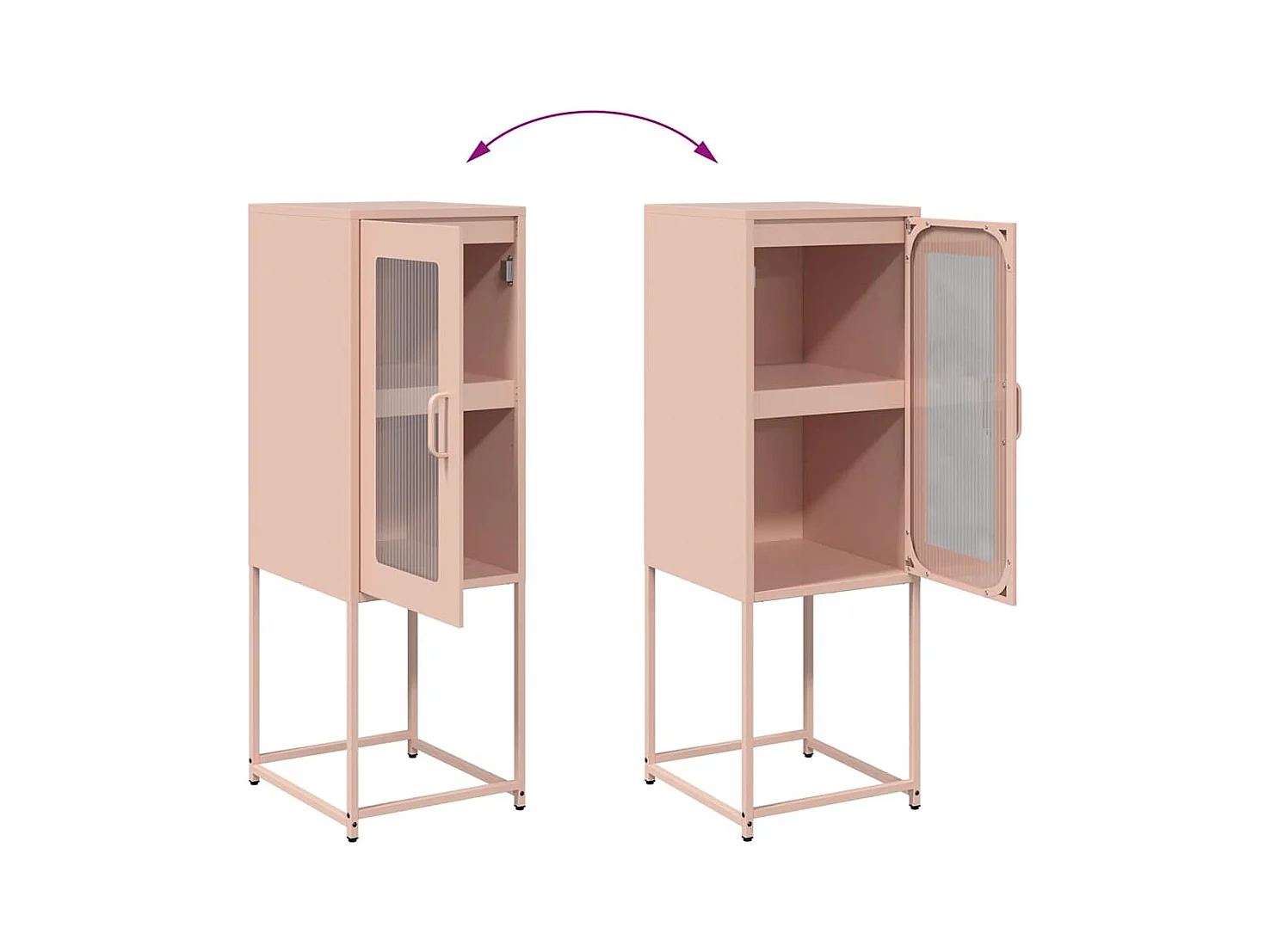 Buffet rose 36x39x107 cm acier laminé à froid