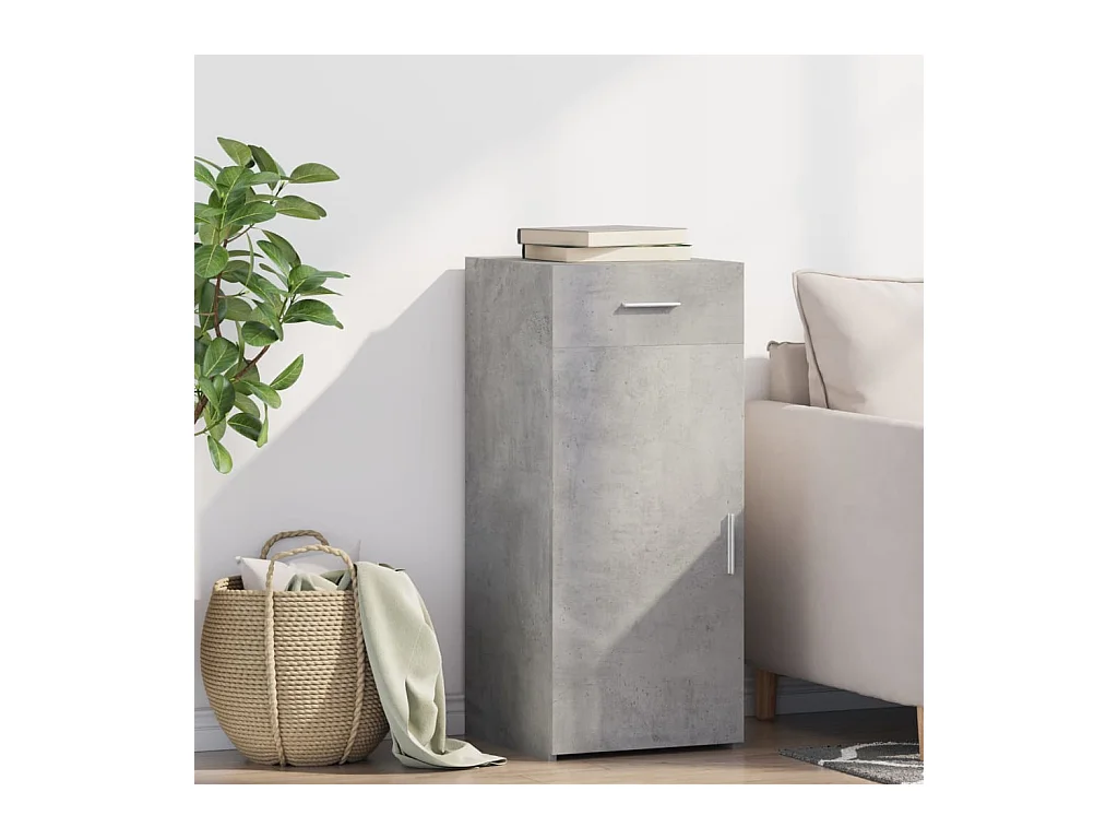 Buffet gris béton 40x42,5x93 cm bois d'ingénierie