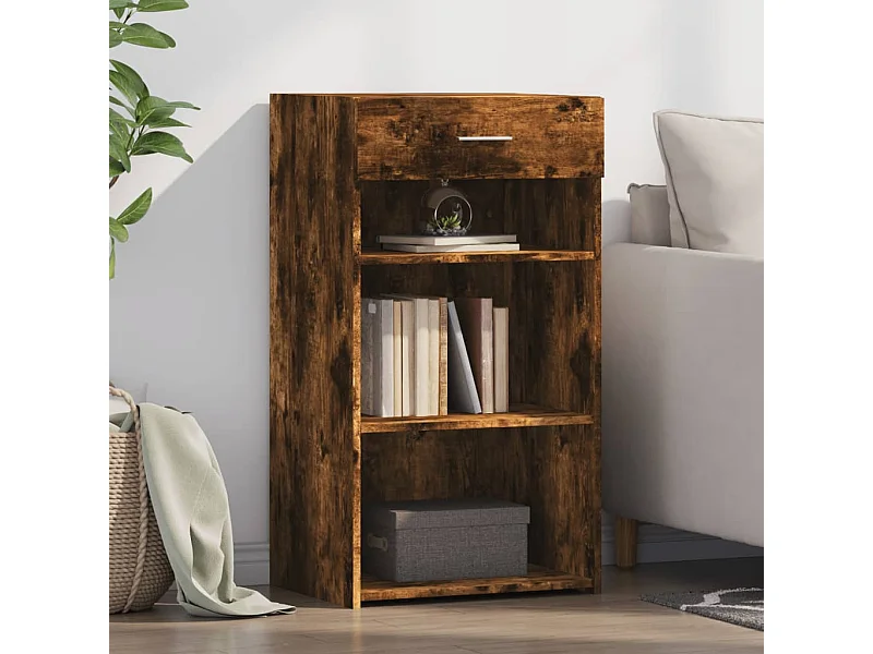 Buffet chêne fumé 50x42,5x93 cm bois d'ingénierie