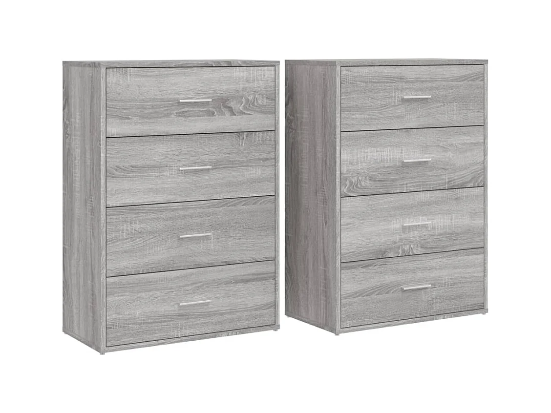 Buffets 2 pièces sonoma gris 60x31x84 cm bois d'ingénierie