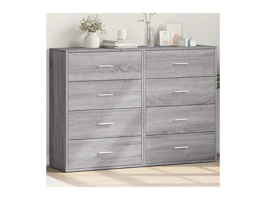Buffets 2 pièces sonoma gris 60x31x84 cm bois d'ingénierie