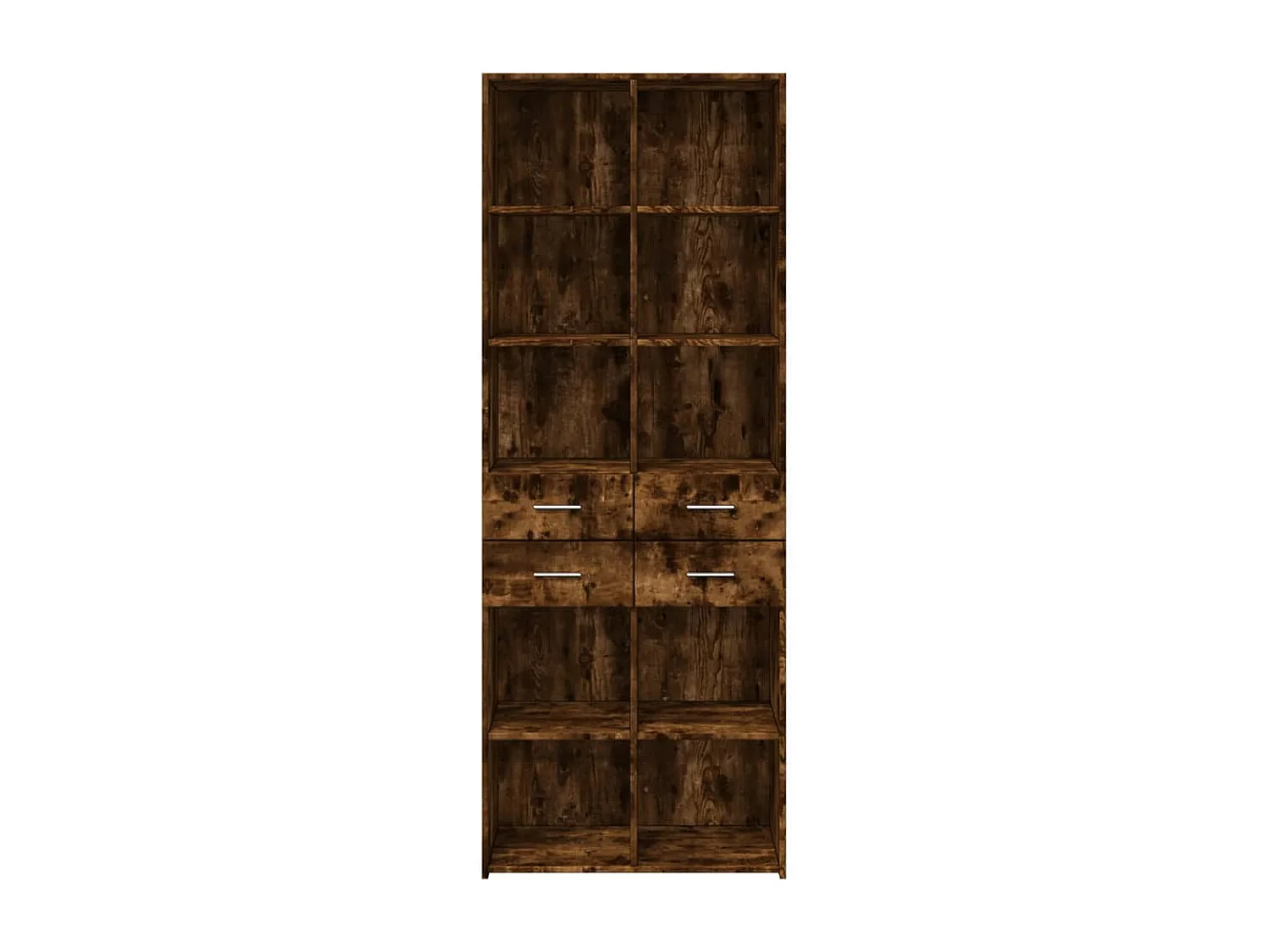 Buffet haut chêne fumé 70x42,5x185 cm bois d'ingénierie