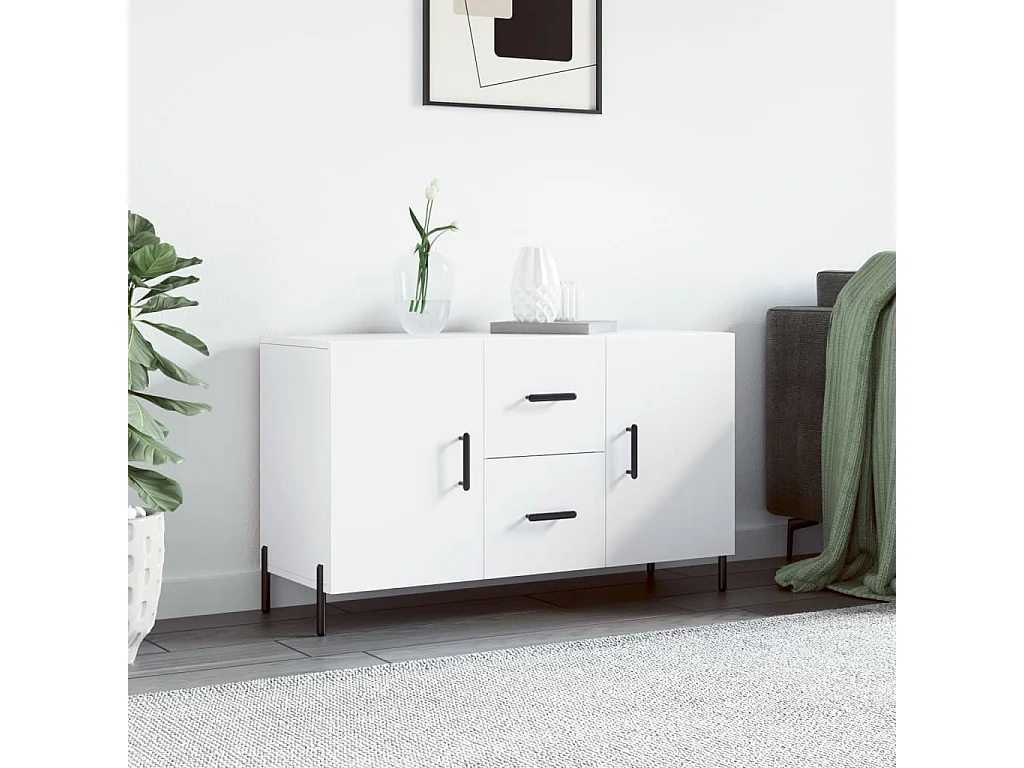 Buffet blanc 100x36x60 cm bois d'ingénierie