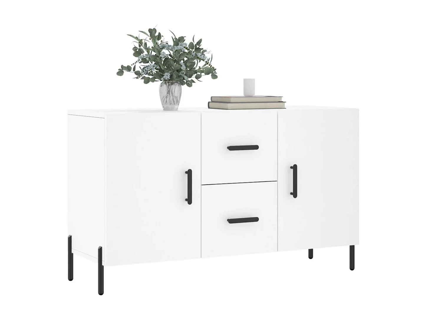Buffet blanc 100x36x60 cm bois d'ingénierie