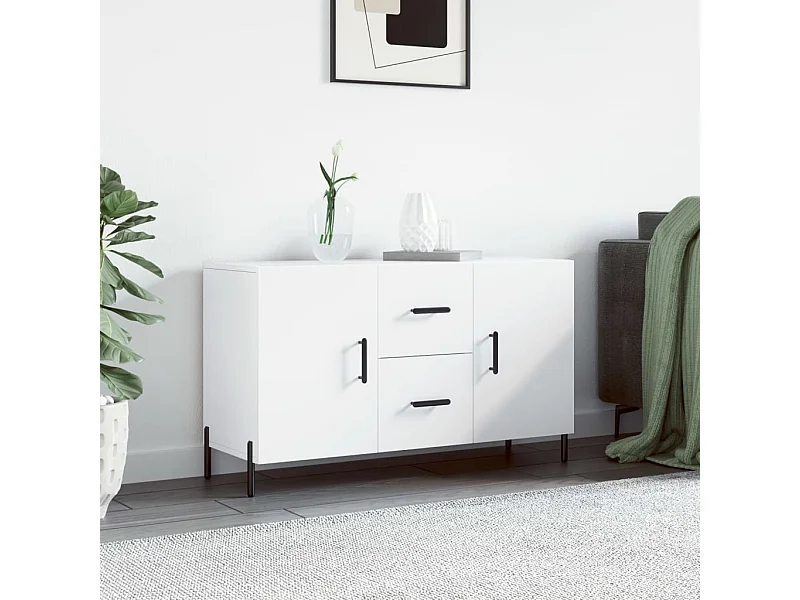 Buffet blanc 100x36x60 cm bois d'ingénierie