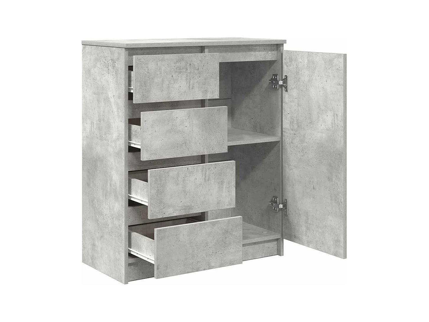 Buffet avec tiroirs gris béton 71x35x84 cm bois d'ingénierie