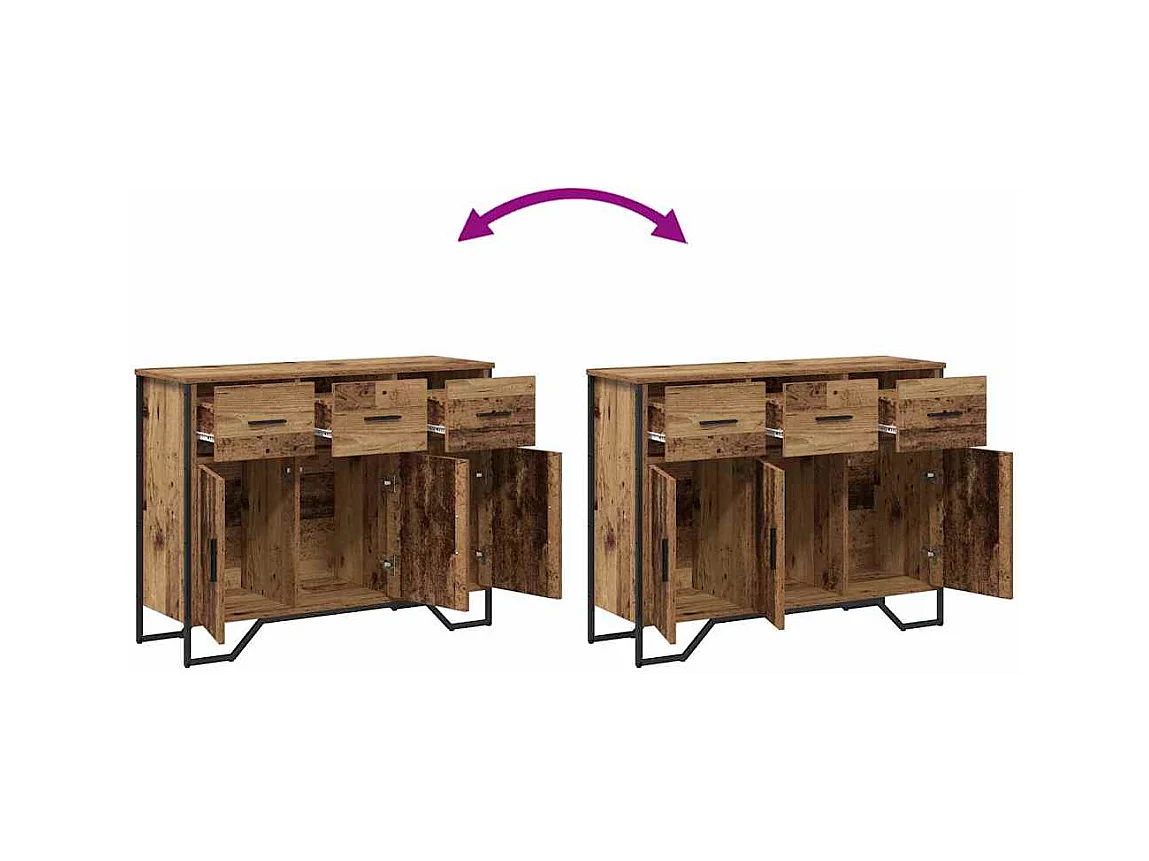 Buffet Bois ancien 97 x 32.5 x 74.5 cm Bois d'ingénierie