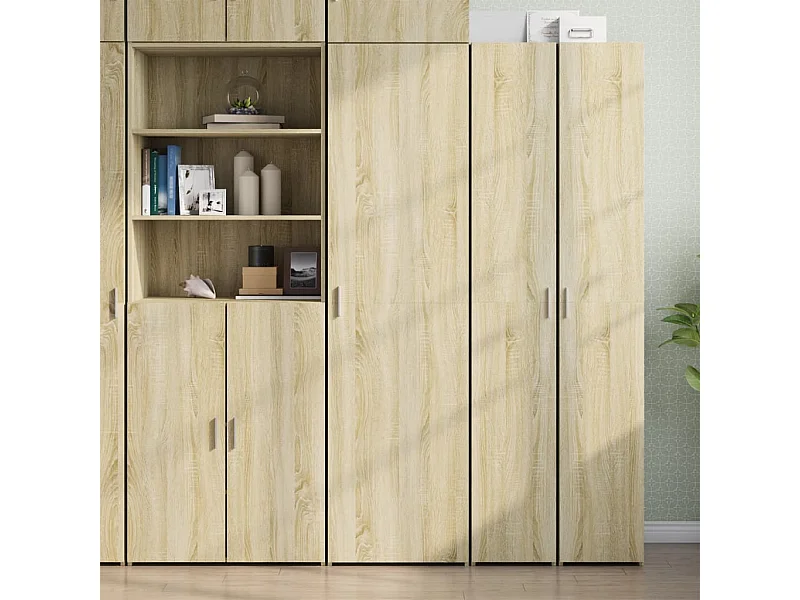 Buffet haut chêne sonoma 50x42,5x185 cm bois d'ingénierie