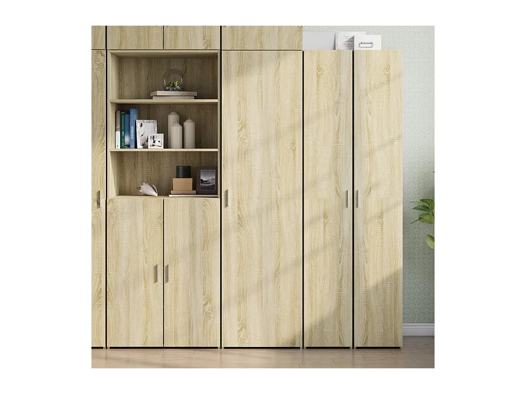 Buffet haut chêne sonoma 50x42,5x185 cm bois d'ingénierie