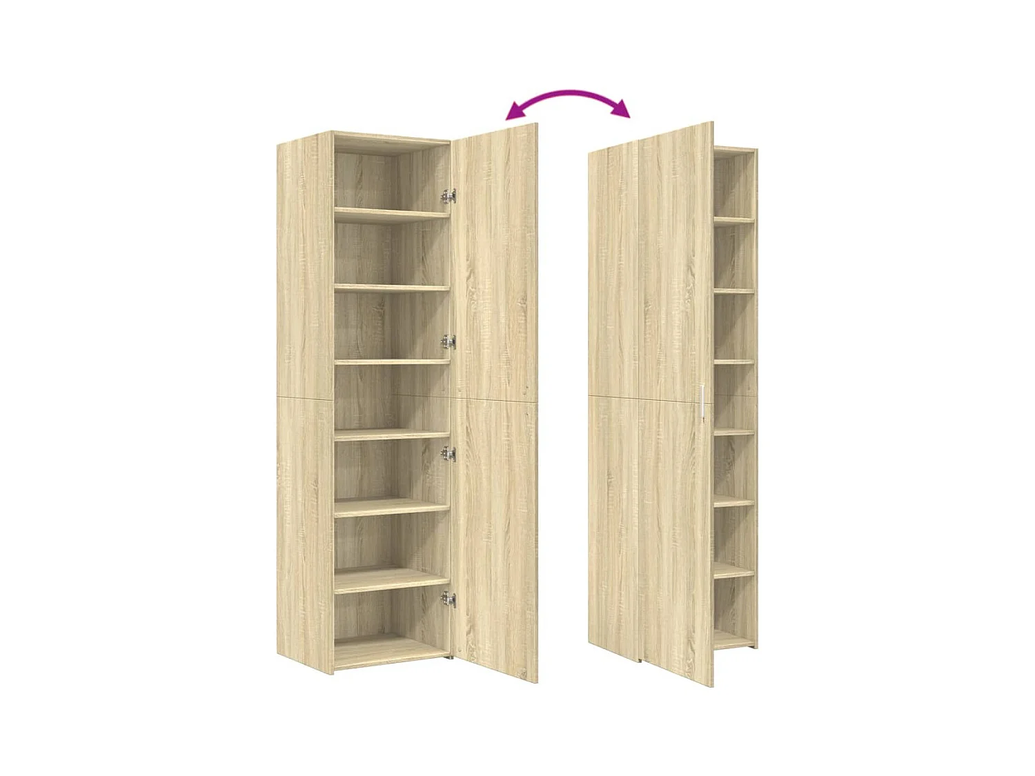 Buffet haut chêne sonoma 50x42,5x185 cm bois d'ingénierie