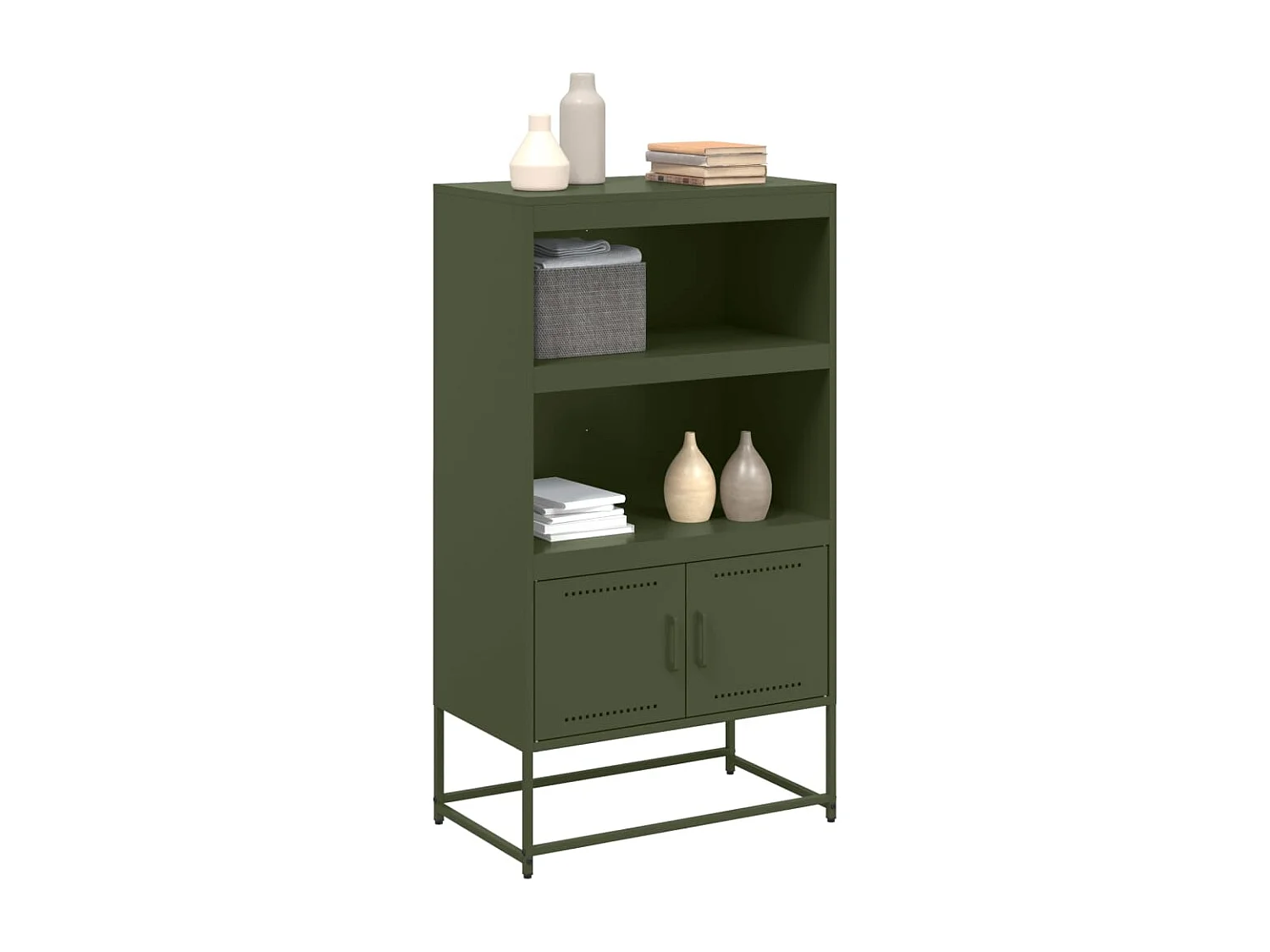 Buffet haut vert olive 68,5x38,5x123,5 cm acier