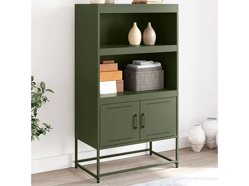 Aparador alto 68,5x38,5x123,5 cm aço verde azeitona