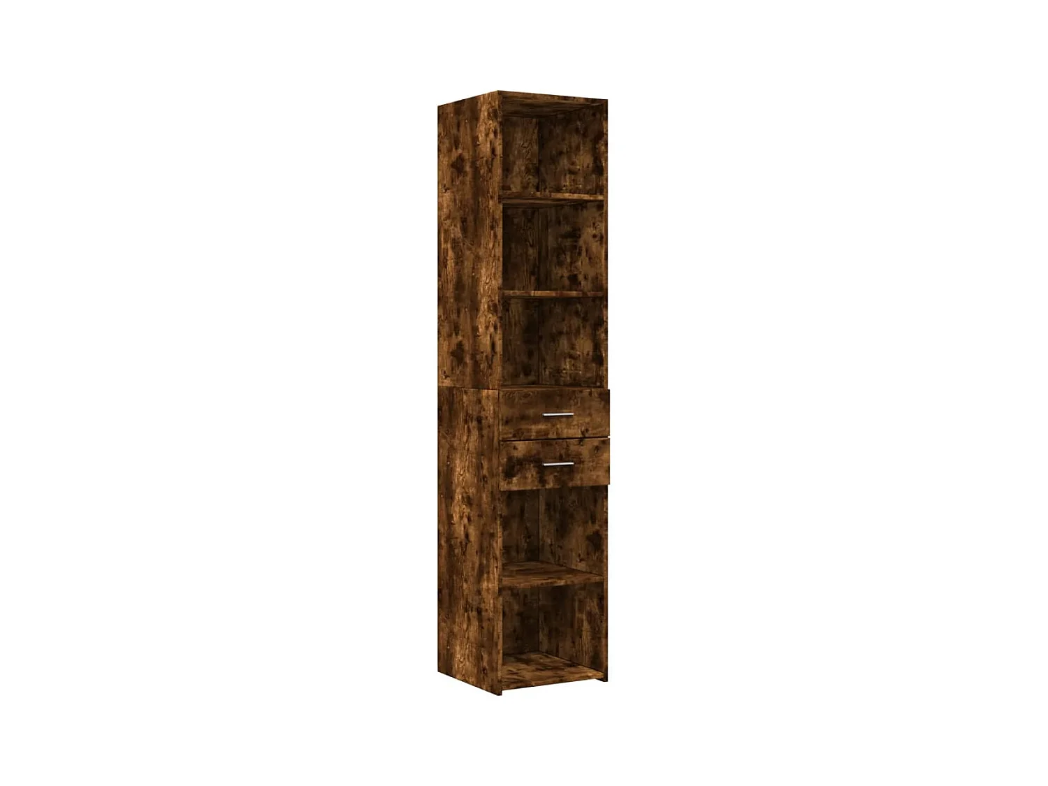 Buffet haut chêne fumé 40x42,5x185 cm bois d'ingénierie
