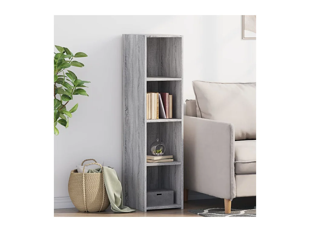 Aparador alto madera de ingeniería gris Sonoma 30x41x124 cm