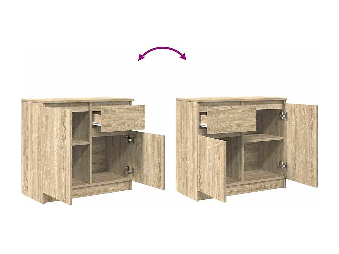 Buffet avec tiroir chêne sonoma 71x35x65 cm bois d'ingénierie