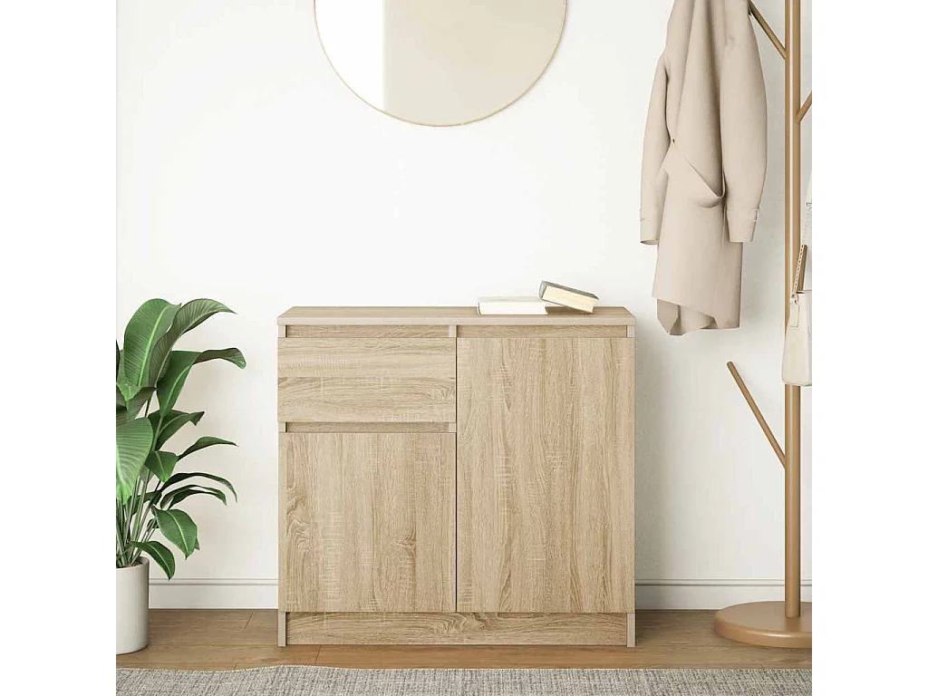 Dressoir met lade 71x35x65 cm spaanplaat sonoma eikenkleurig