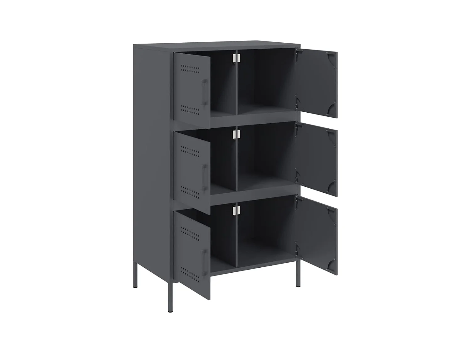 Buffet haut anthracite 68x39x113 cm acier