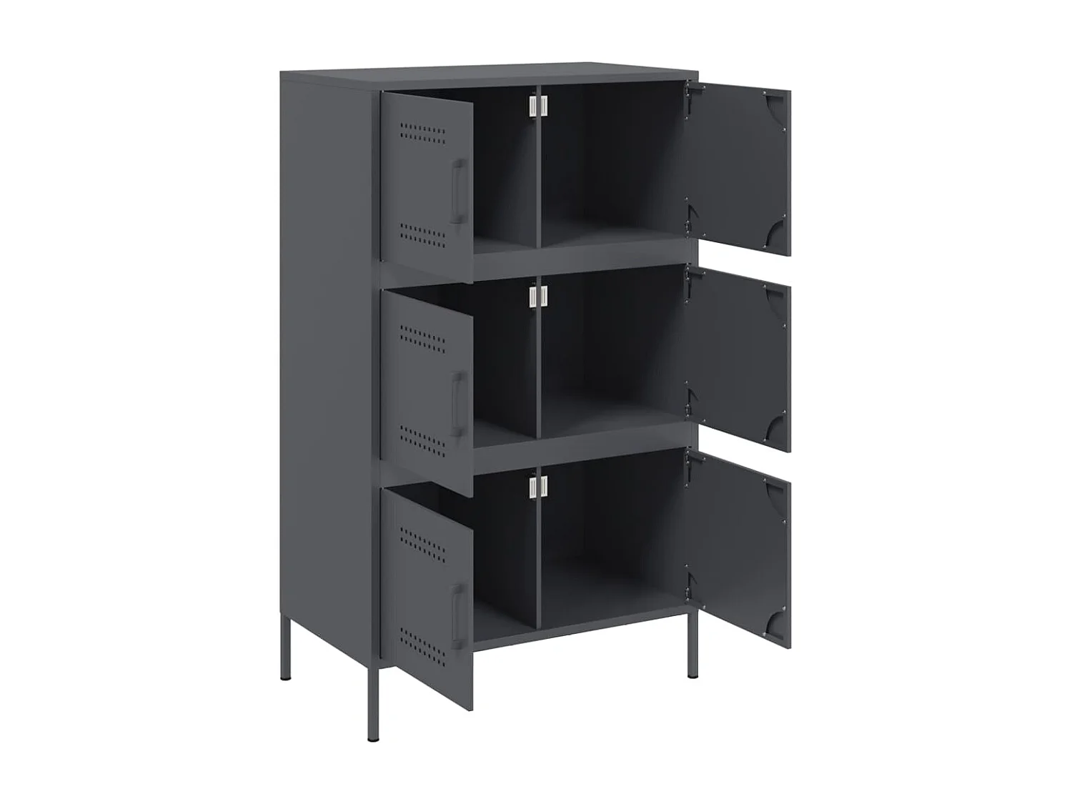 Buffet haut anthracite 68x39x113 cm acier