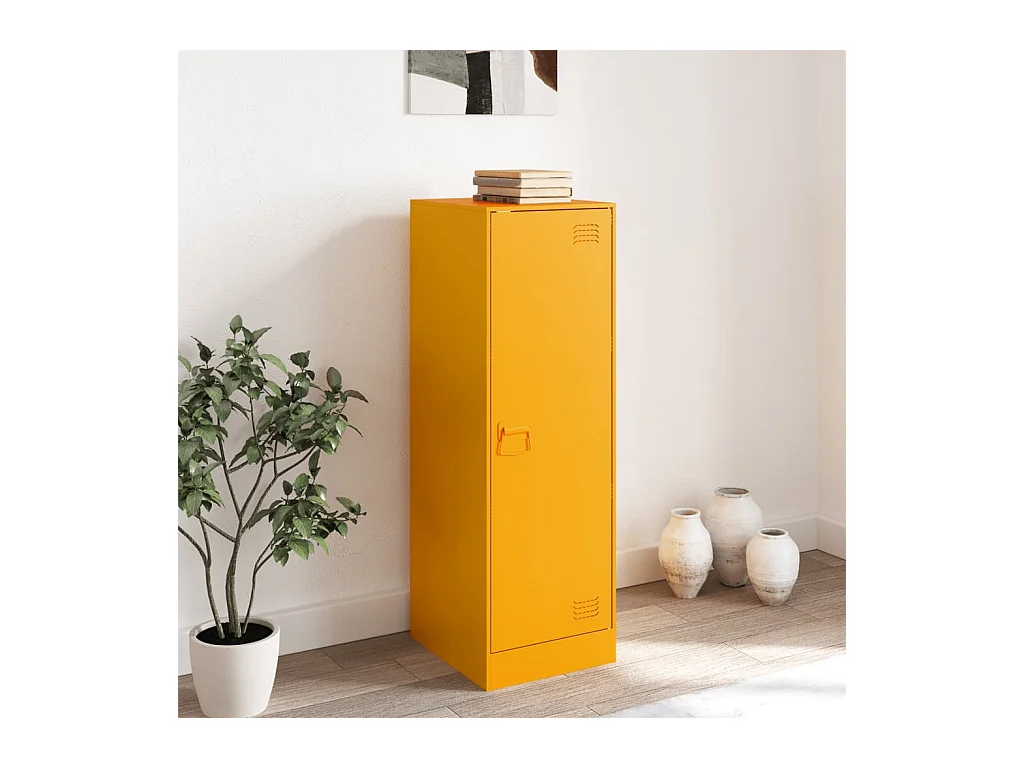 Buffet jaune moutarde 34,5x39x107 cm acier