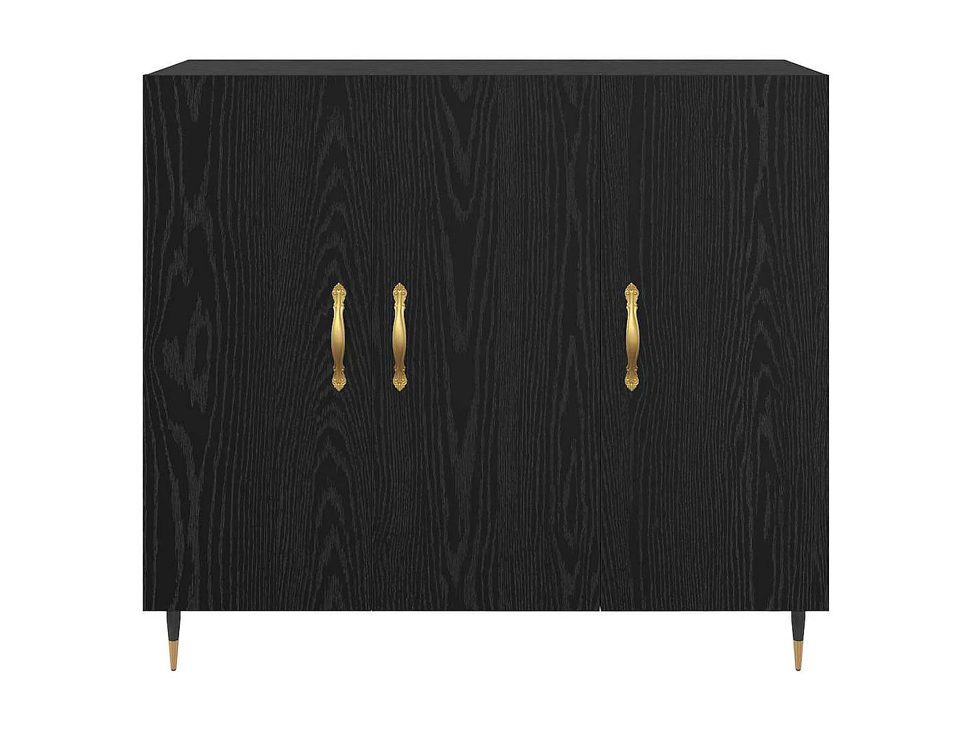 Buffet Noir 90 x 34 x 80 cm Bois d'ingénierie