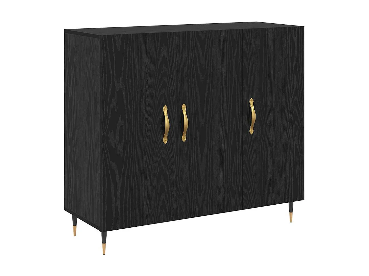 Buffet Noir 90 x 34 x 80 cm Bois d'ingénierie