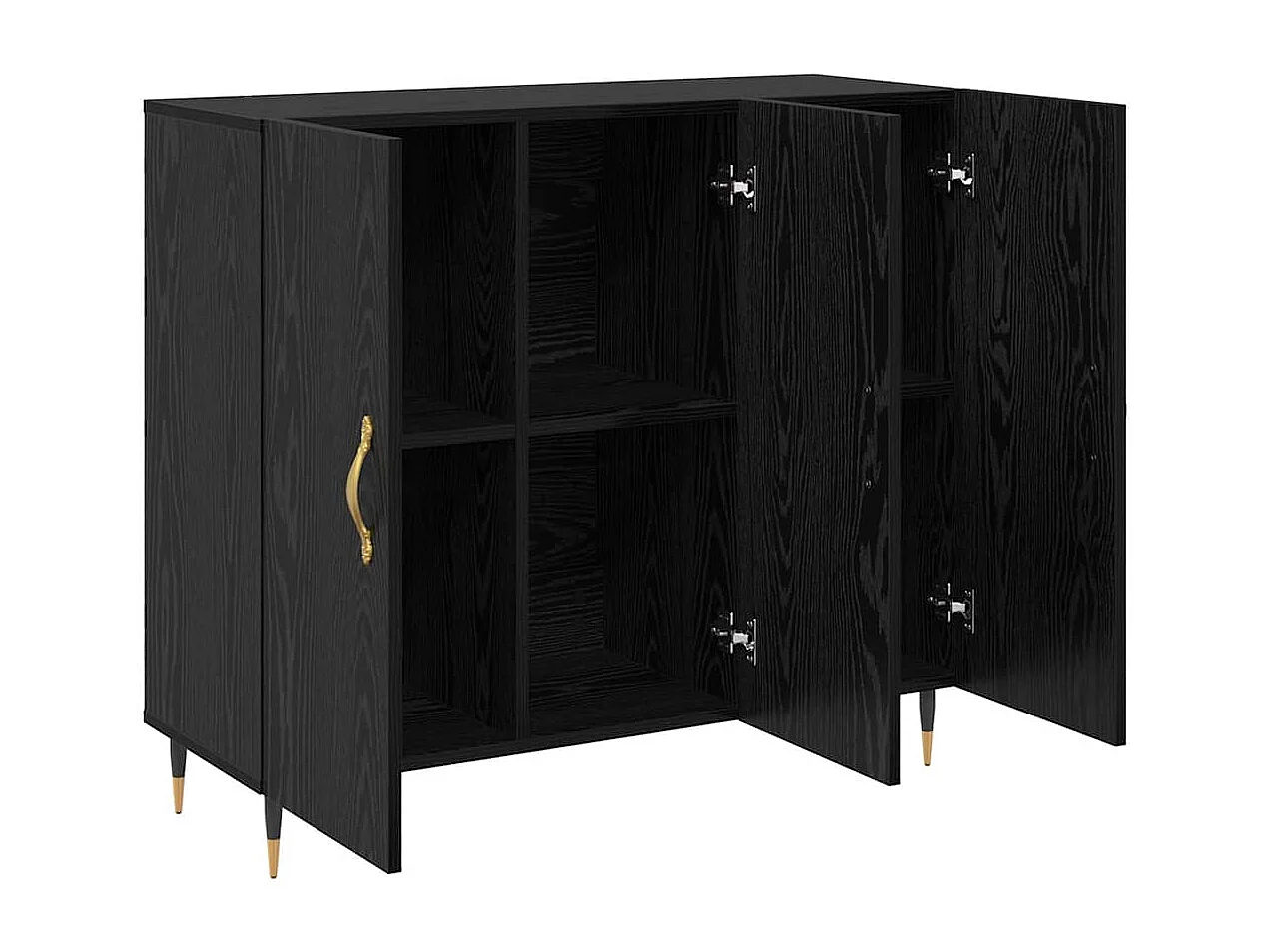 Buffet Noir 90 x 34 x 80 cm Bois d'ingénierie