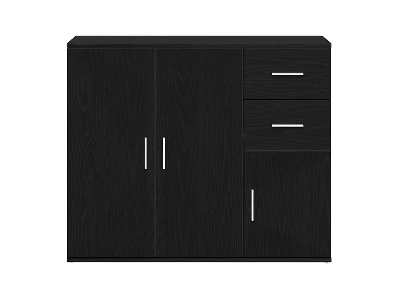 Buffet chêne noir 91x29,5x75 cm bois d'ingénierie