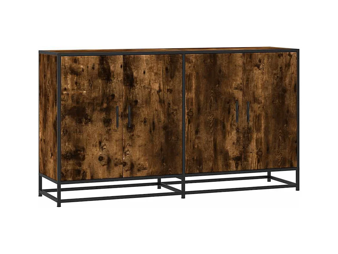 Buffet chêne fumé 134x35x76 cm bois d'ingénierie