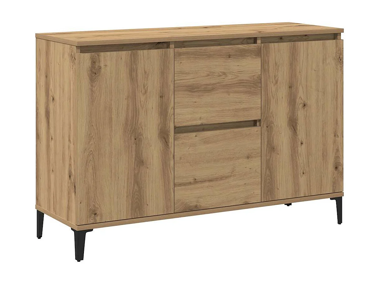 Buffet chêne artisanal 102x35x70 cm bois d'ingénierie