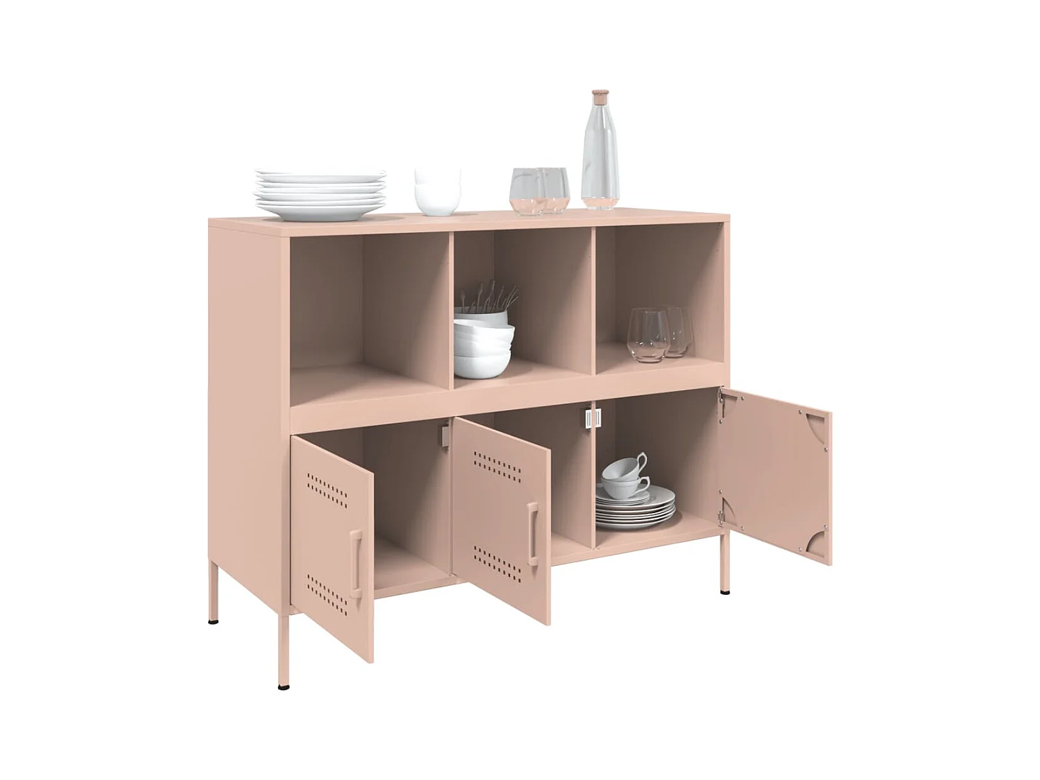 Buffet rose 100,5x39x79 cm acier