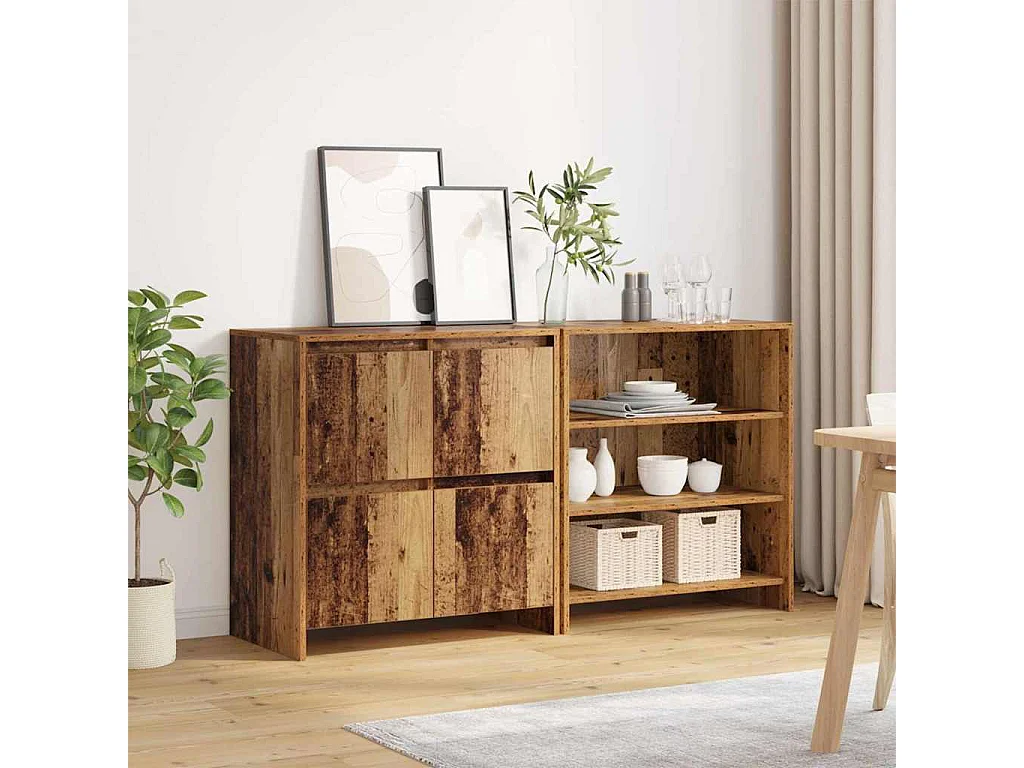 Dressoirs 2 pcs Oud hout 70 x 41 x 75 cm Bewerkt hout