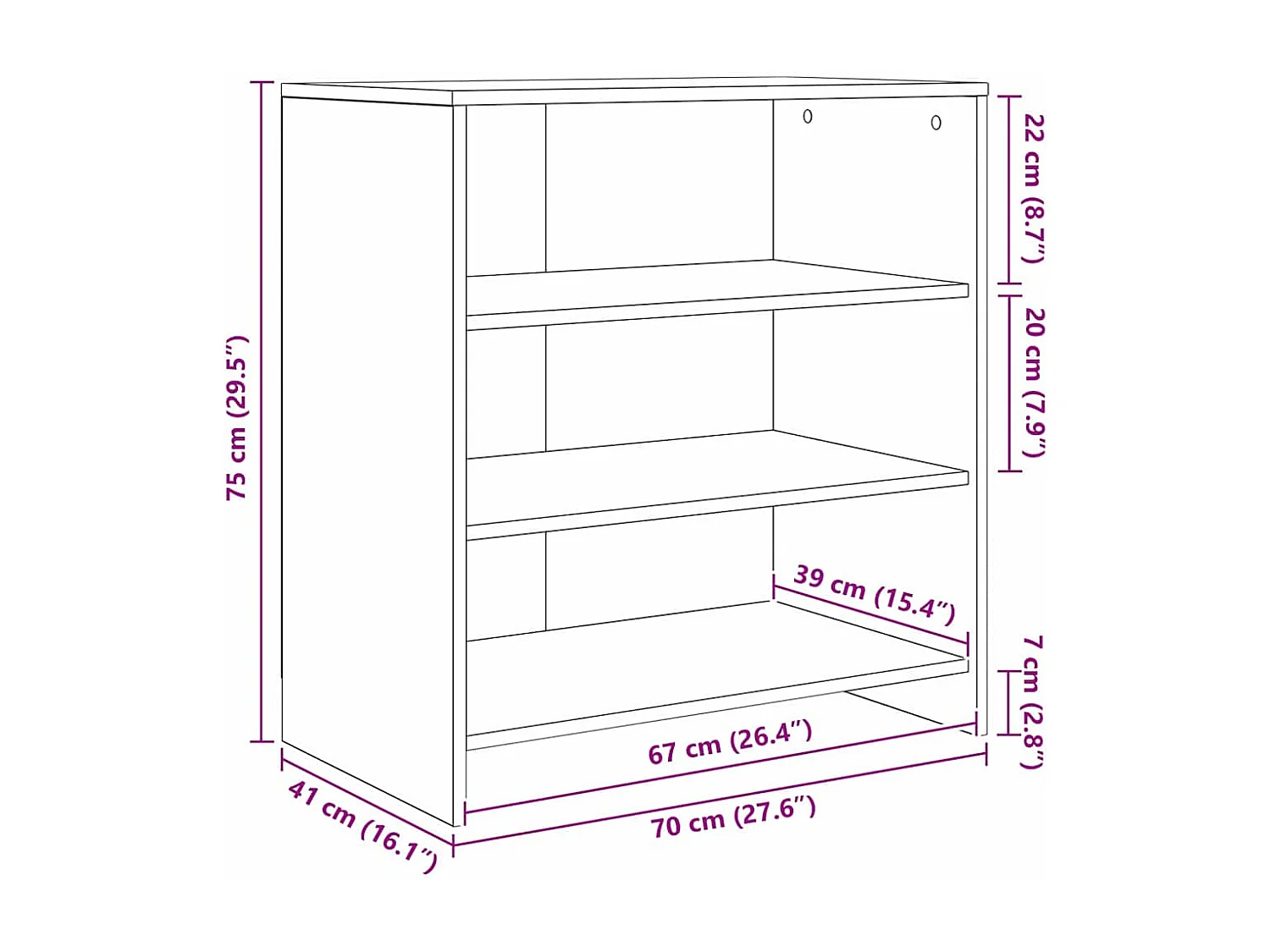 Dressoirs 2 pcs Oud hout 70 x 41 x 75 cm Bewerkt hout