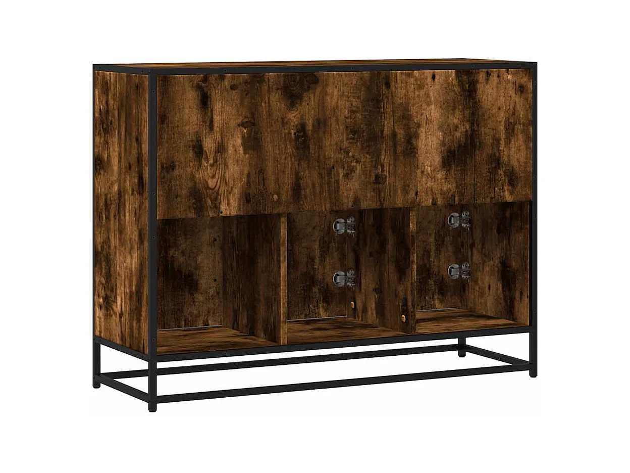 Buffet chêne fumé 100x35x76 cm bois d'ingénierie
