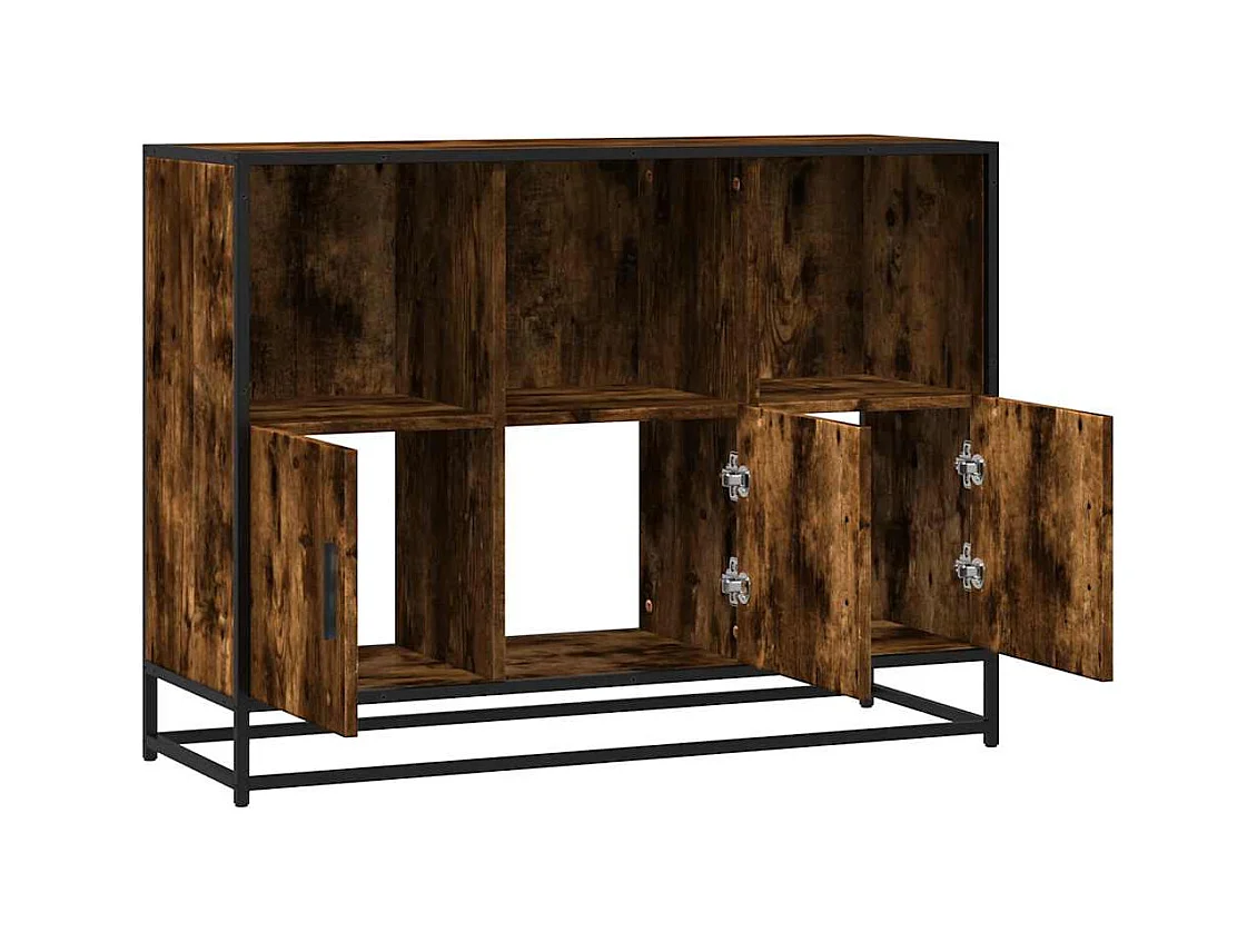 Buffet chêne fumé 100x35x76 cm bois d'ingénierie