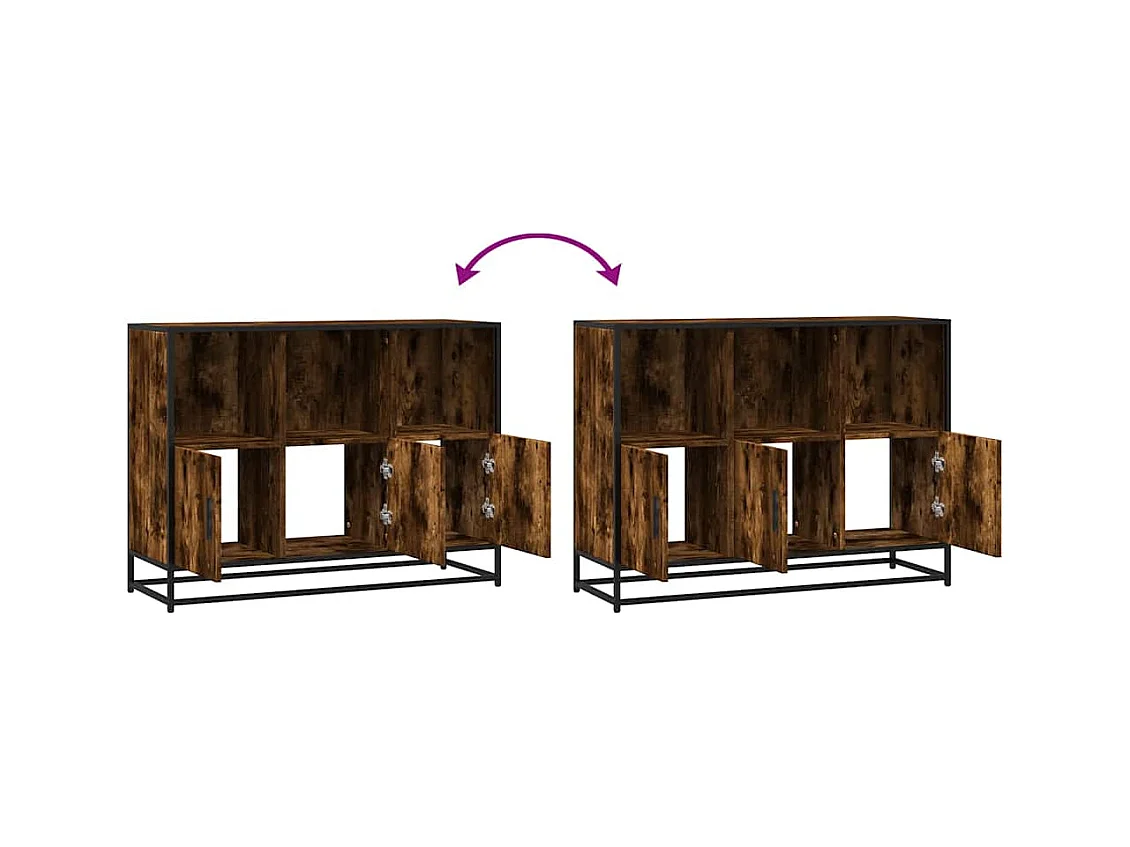 Buffet chêne fumé 100x35x76 cm bois d'ingénierie