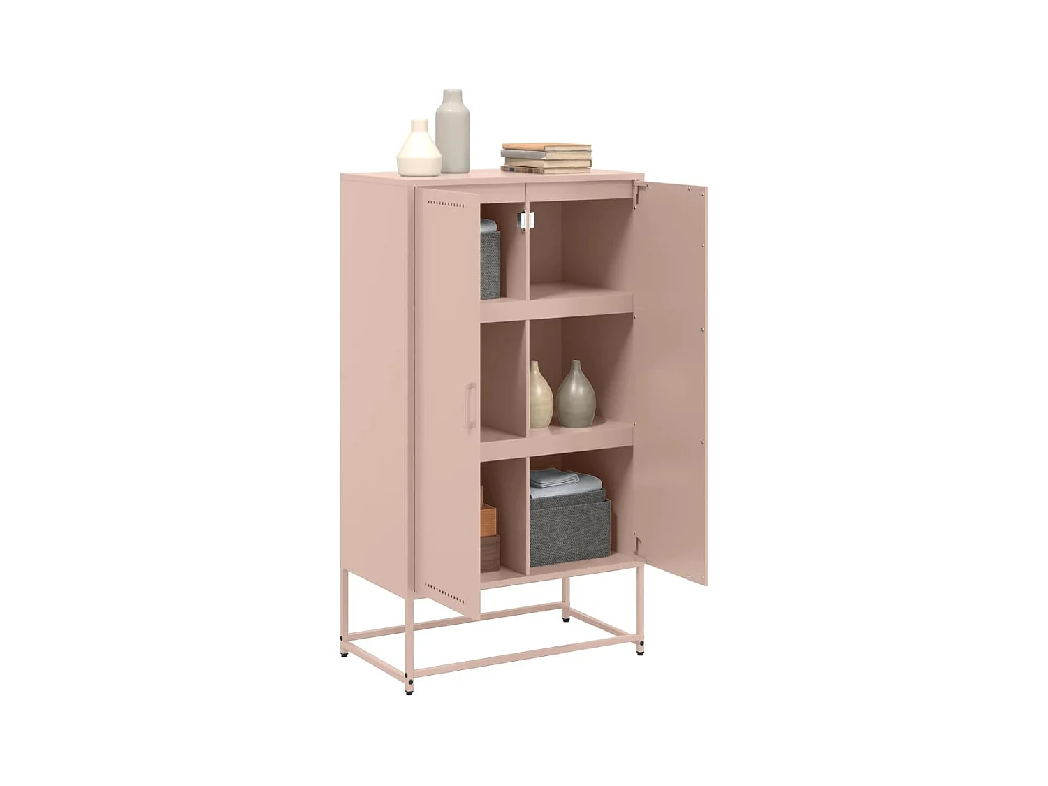 Buffet haut rose 68,5x38,5x123,5 cm acier
