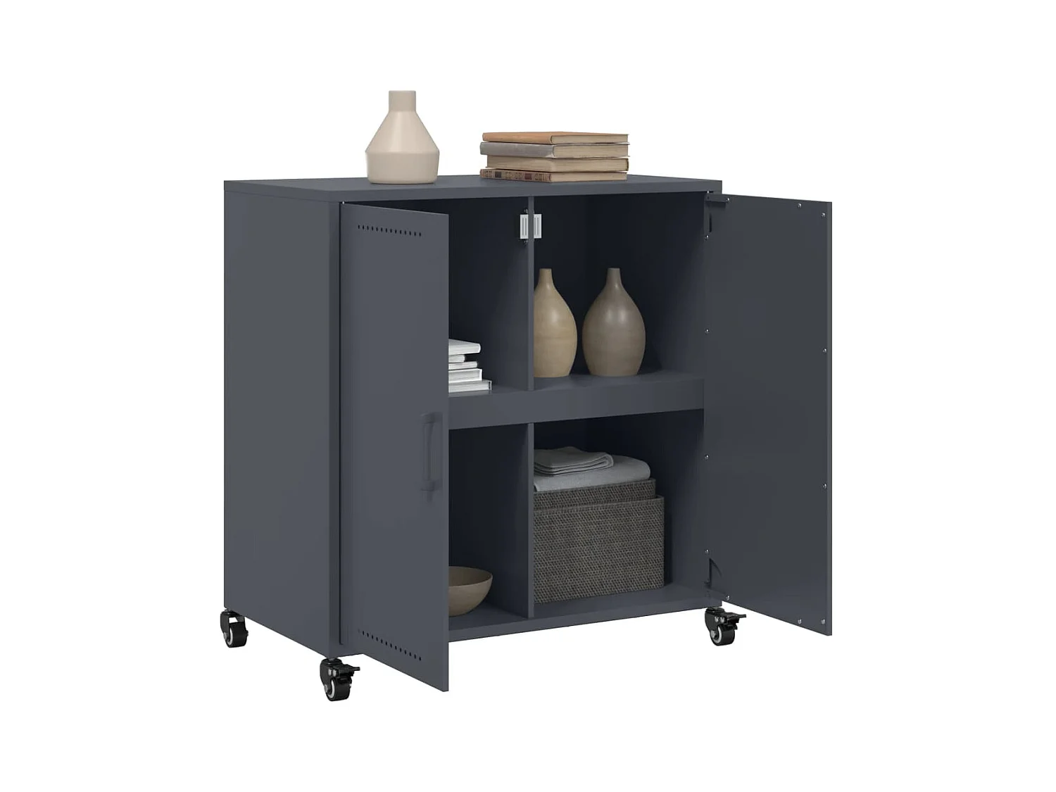 Buffet anthracite 68x39x72 cm acier