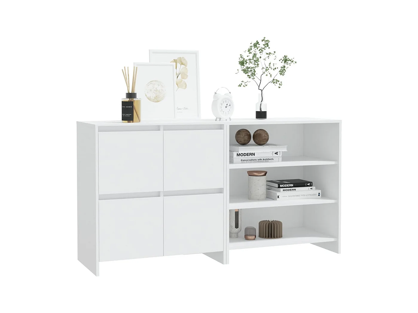 Buffets 2 pièces Blanc Bois d'ingénierie