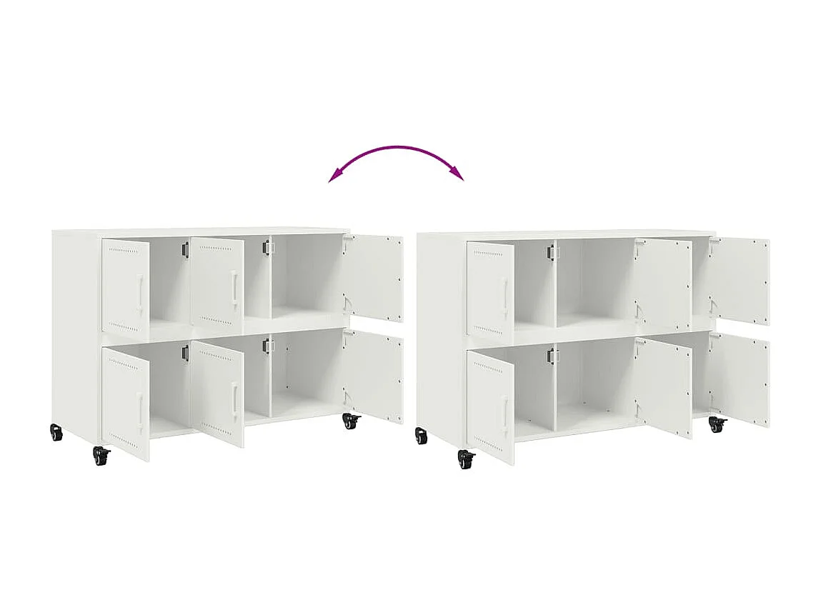 Buffet blanc 100,5x39x72 cm acier