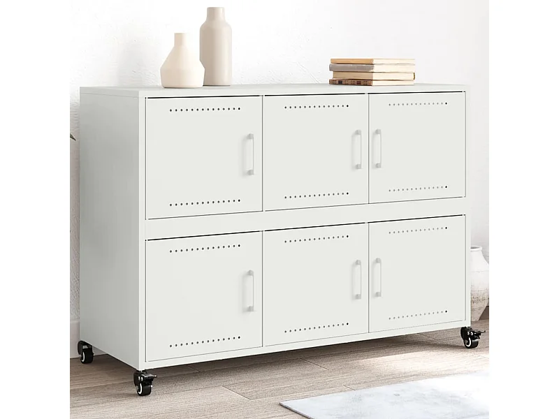 Dressoir 100,5x39x72 cm staal wit