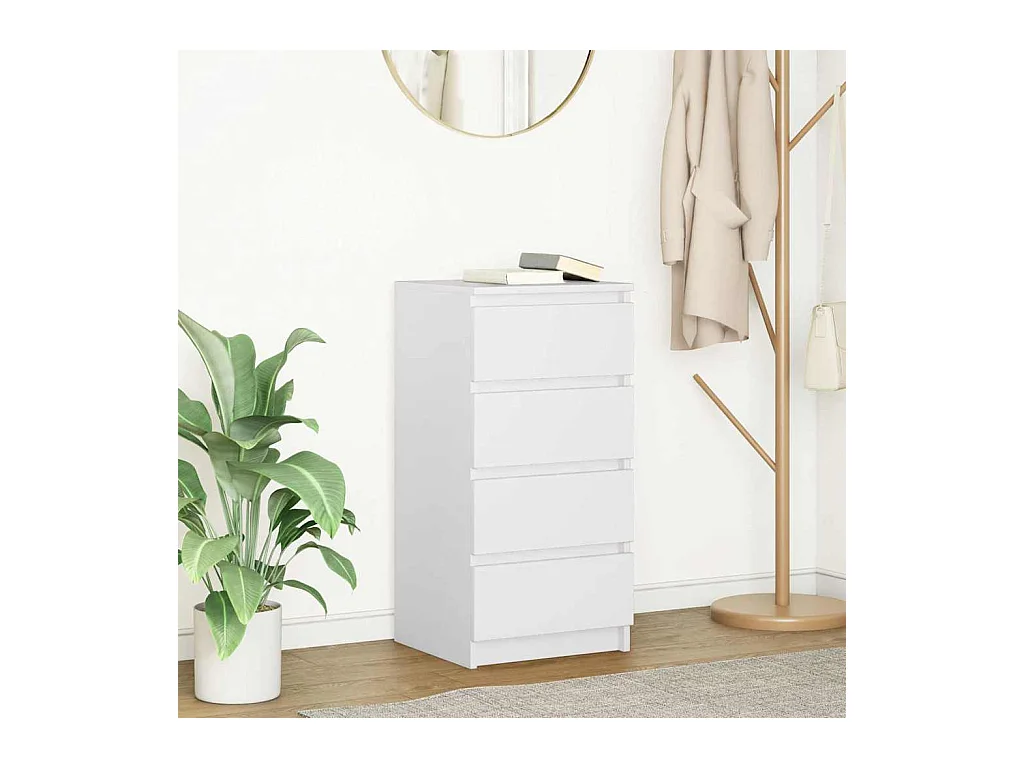 Buffet blanc 37,5x35x76 cm bois d'ingénierie