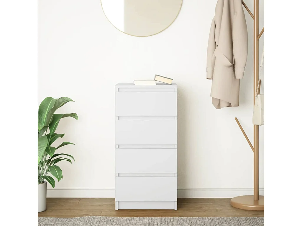 Buffet blanc 37,5x35x76 cm bois d'ingénierie