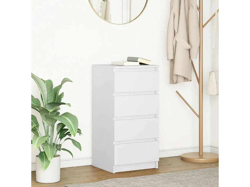 Buffet blanc 37,5x35x76 cm bois d'ingénierie