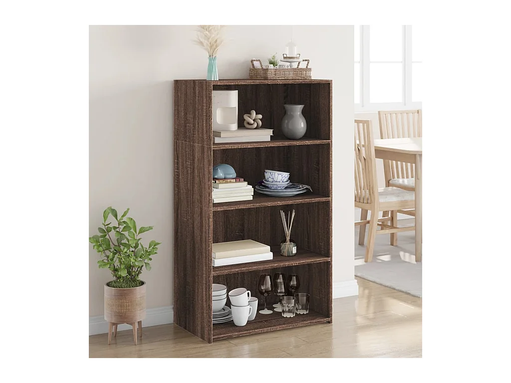 Buffet haut chêne marron 70x41x124 cm bois d'ingénierie