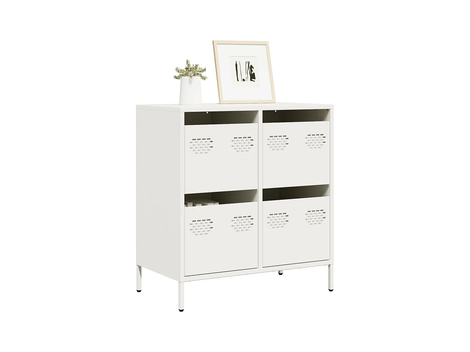 Buffet blanc 68x39x73,5 cm acier laminé à froid