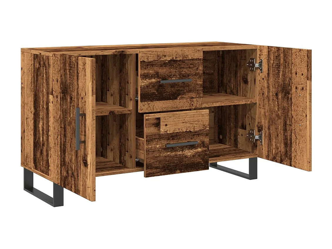 Dressoir 100x36x60 cm bewerkt hout oud houtkleurig