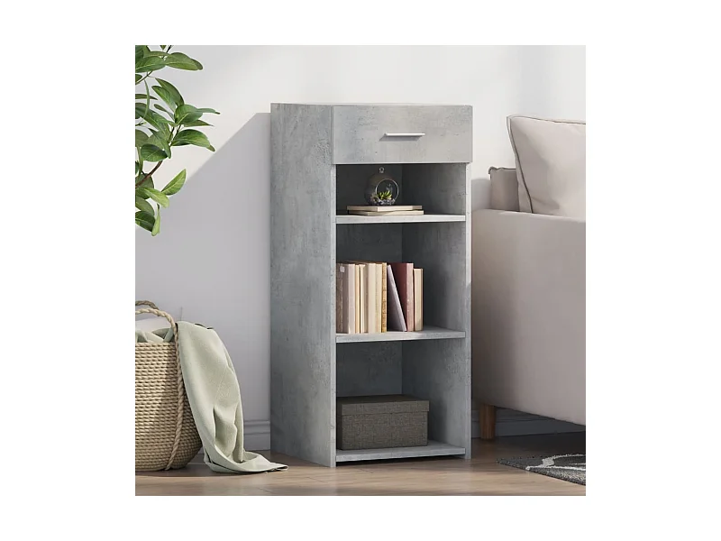 Buffet gris béton 40x42,5x93 cm bois d'ingénierie