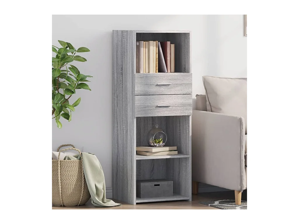 Aparador alto madera de ingeniería gris Sonoma 45x42,5x124 cm