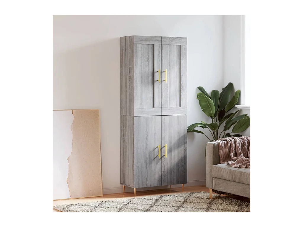 Buffet haut Sonoma gris 69,5x34x180 cm Bois d'ingénierie