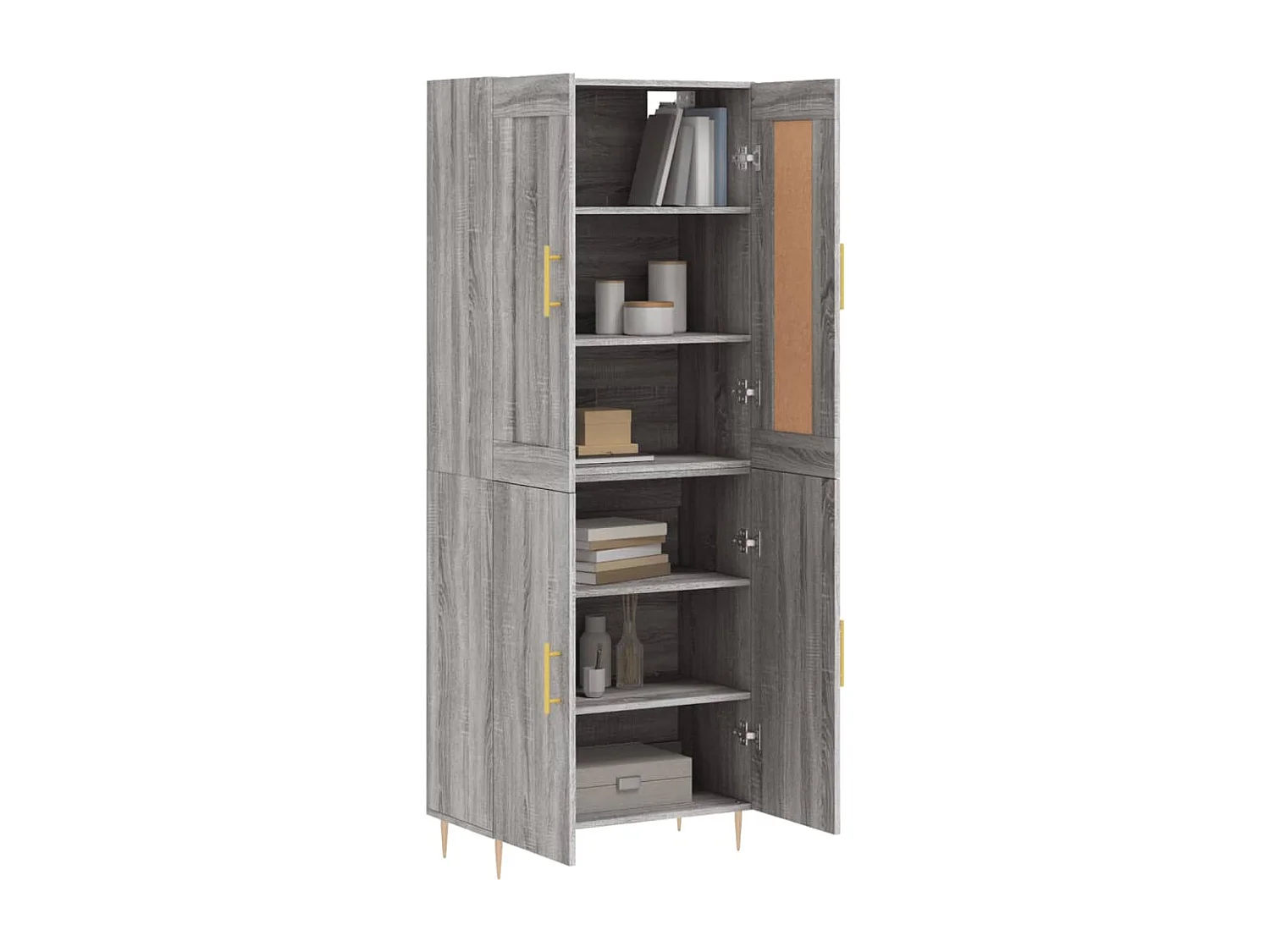 Buffet haut Sonoma gris 69,5x34x180 cm Bois d'ingénierie